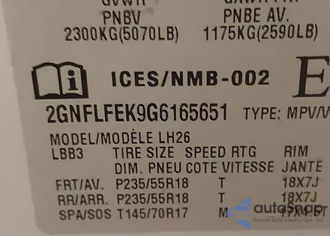 2016 Chevrolet Equinox 1Lt из США, поврежденный, VIN 2GNFLFEK9G6165651